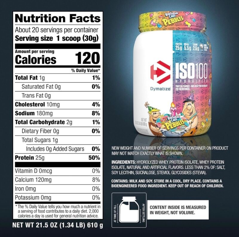 Dymatize® ISO100 Hydrolyzed - Pebbles Birthday Cake - Image 2